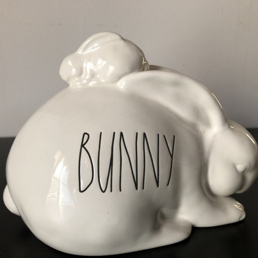 Rae Dunn Bunny with smaller bunny on top